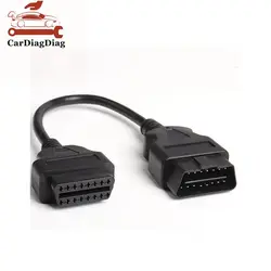 Cable de extensión OBD2 de 16 Pines, conector macho a hembra, adaptador de conector OBDII, 30CM