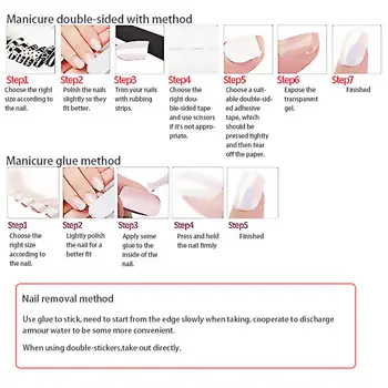 24 ks černých přechodů s dlouhým odstavcem, módní manikúrní záplaty, opakovaně použitelné samolepicí umělé nehty, mandlové umělé nehty, jehlové 10 nejlepší prodej černé jehlové nehty - №3