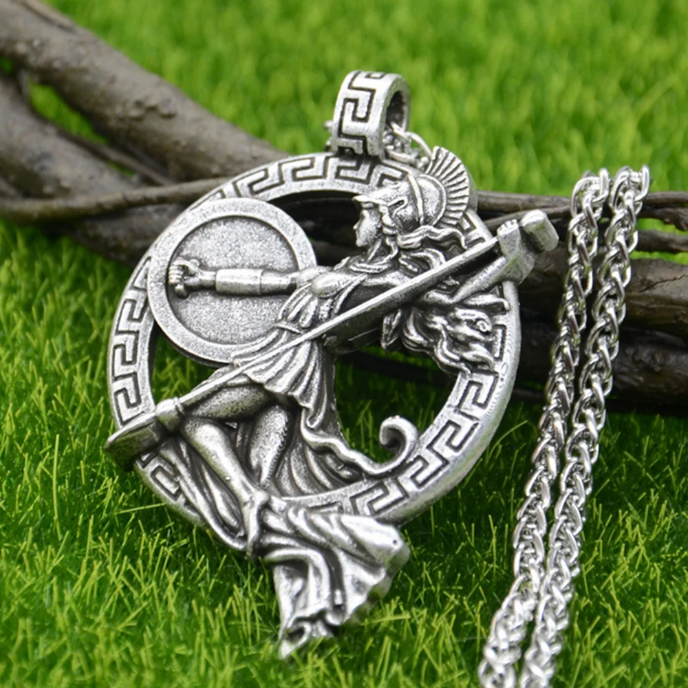 Nostalgie Griechischen Göttin Römischen Mythologie Krieger Göttin Minerva Athena Anhänger Gothic Halskette Für Frauen Schmuck Zubehör