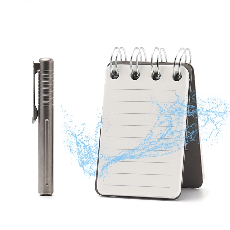 

Mini Titanium Alloy Outdoor Portable Waterproof Notebook Notebook Titanium Alloy Small Pen