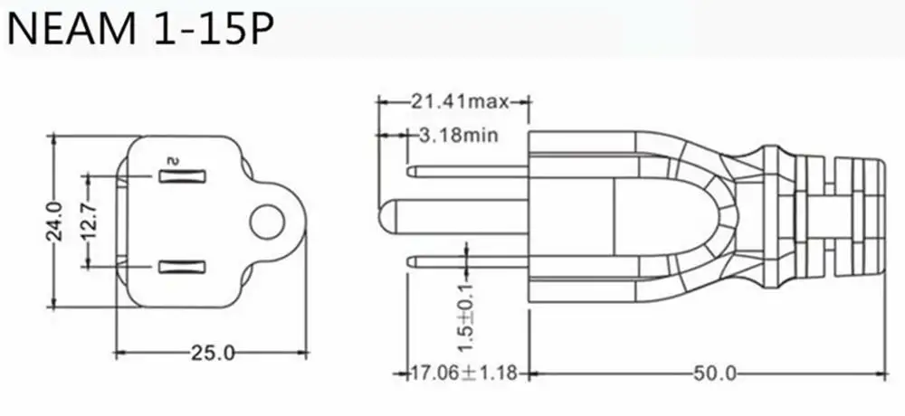 0.3m US NEMA 5-15P to IEC C5 AC Power Cord, American Standard Three plug to C5 Extension Cable For Notebook