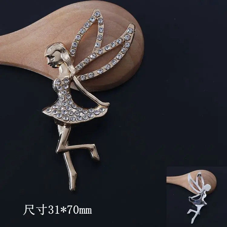 Ballet Girl Pendants for Jewelry making Rhinestone Pendant 2pcs Fairy Charms Angel Charms Beauty Dancer Charms Pendants for diy