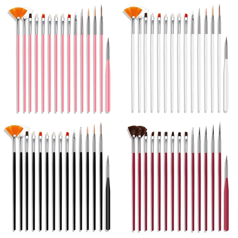 Nail Brush For Manicure Gel Brush For Nail Art 15Pcs/Set Nail Brush Acrylic Liquid Powder Carving Gel Brush