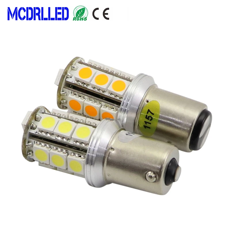 Mcdrlled 2PCS Car LED Light P21W 1156 1157 Turn Signal Lamp Brake White Red Yellow Auto Source