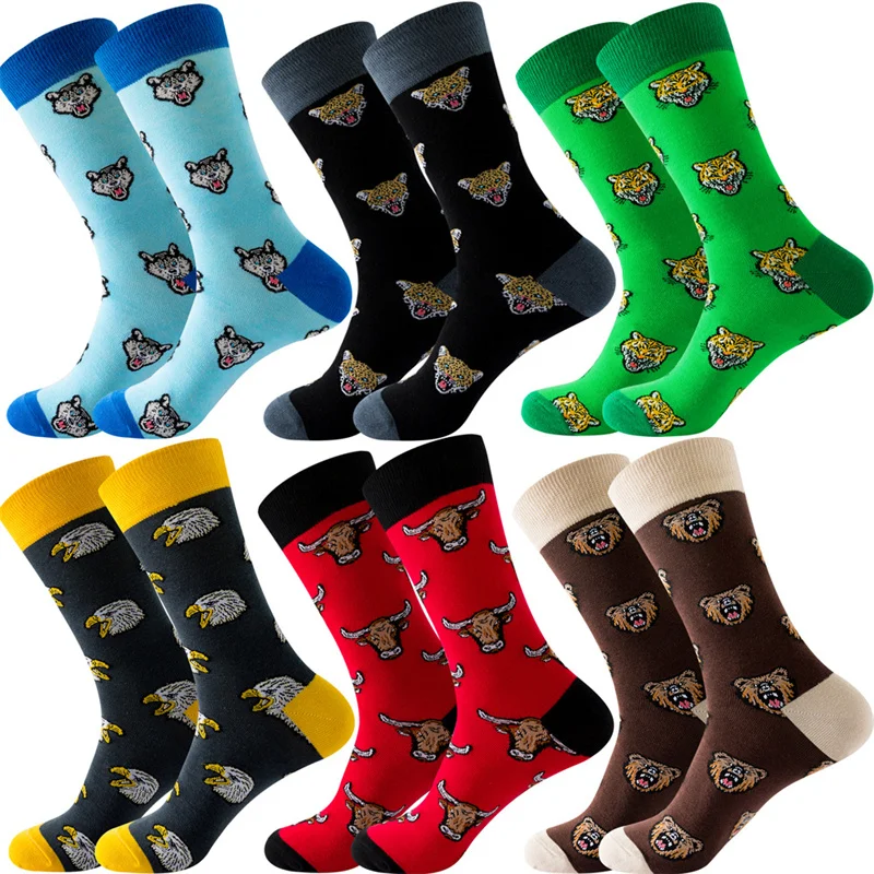 1 pair Cotton Fashion Harajuku High Quality Creative Hip Hop Man woman Socks  fruit Skateboard  animal Happy Socks Funny Sokken