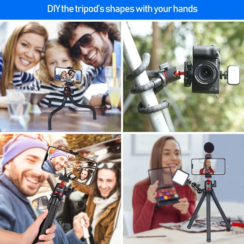 Ulanzi MT-11 Flexible Octopus Tripod For Phone DSLR Camera Vlog Portable 2 in 1 Design Selfie Stick Tripod With Phone Holder