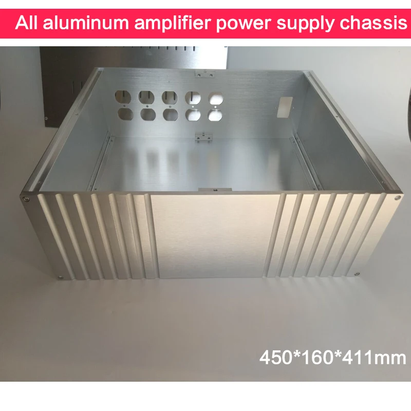 

DIY All Aluminum Power Amplifier Chassis 4616 Power Supply Case Audio Shell Amplifier Box Multi-purpose House 450*160*411MM