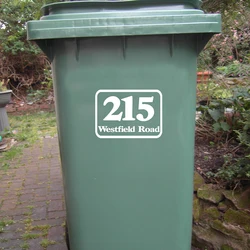 Personalized Street Name Number Wheelie Rubbish Bin  Trash Can Sticker Decal Home Decor