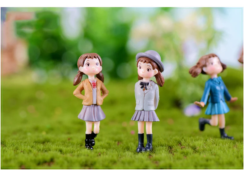 4PCS Campus Xiaomei Moss Micro Landscape Plant Potted Creative Decoration Cake Decoration Miniature Figurines