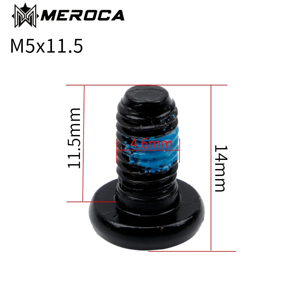 6 Pcs Bicycle Disc Brake Rotor Bolts MEROCA M5x11.5mm Steel T25 Torx Fixing Screws Iamok Mountain Bike Parts