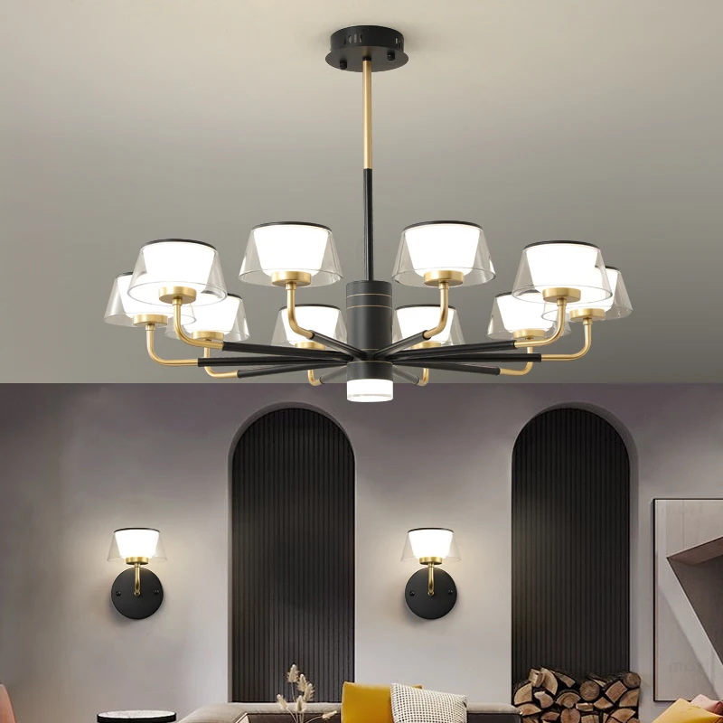 

Whole House Nordic Pendant Lights Atmospheric Living Room Chandelier Luxury Creative Bedroom Home Study Exhibition Hall Lamps