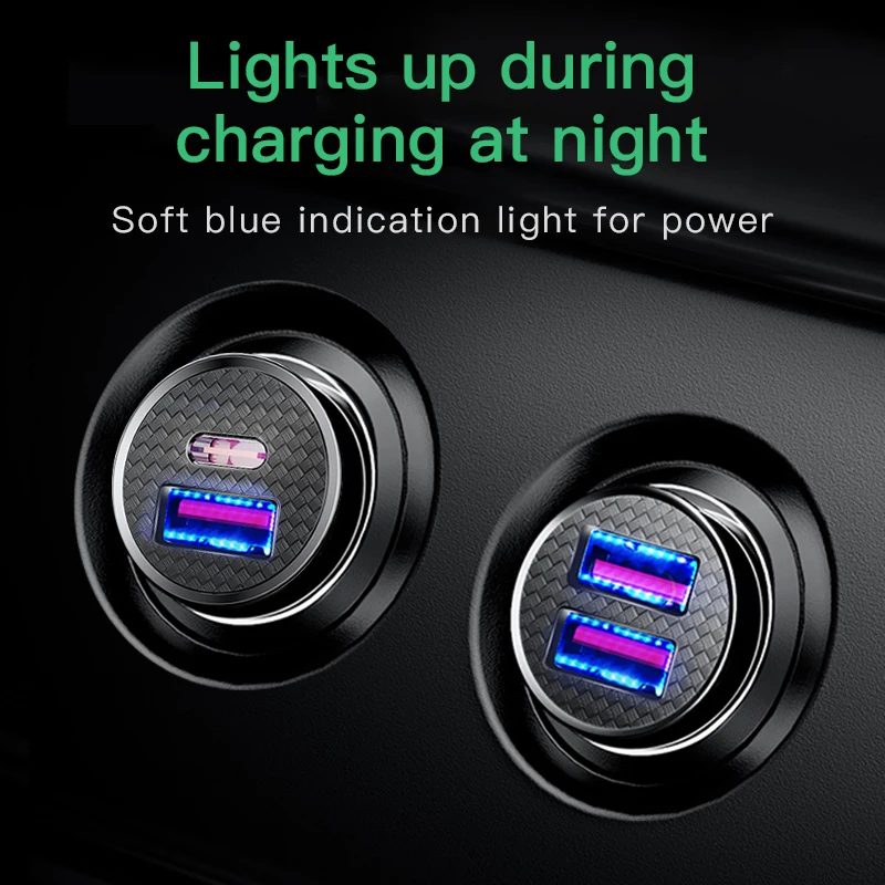 Baseus Car Charger USB Cigarette Lighter Quick Charge 4.0 QC3.0 PD Type C Fast Charging Phone Auto Charger Accessories