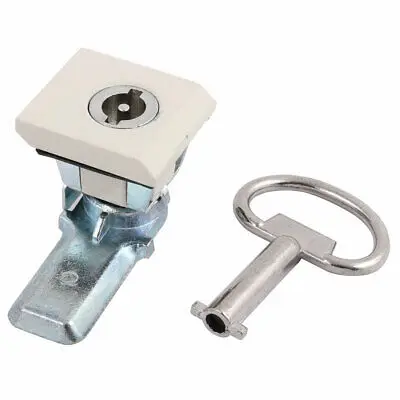 34mm x 30mm Cabinet Square Panel Quarter Turn Latch Safety Cam Lock w Key MS813