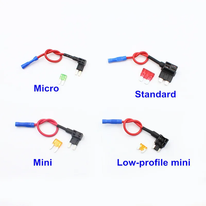 4pcs ACS ATO Piggy Back Tap Fuse Add Circuit Standard/Mini/Micro Blade Fuse Box Holder Dual Circuit Adapter Holder For Car Truck