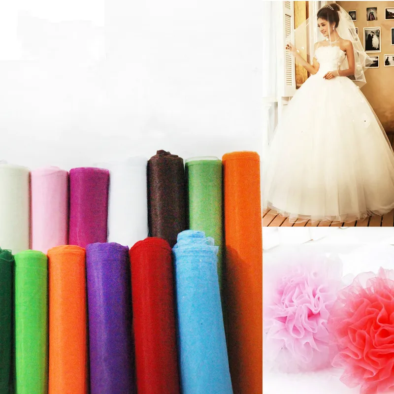 

Hard Tulle Mesh Fabric For Wedding Dress Cloth and Mosquito Net Fabric DIY Sewing Pettiskirt Veil Ball Gown Tutu Per meter