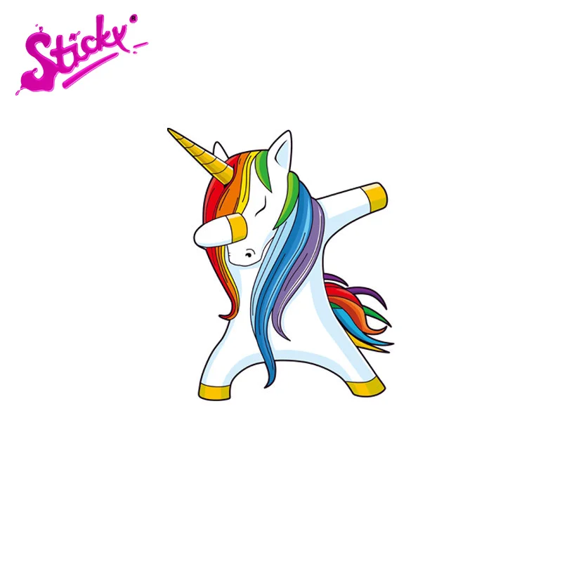 STICKY Cute Unicorn Rock Star Anime Car Sticker Decal Decor Motorcycle Off-road Laptop Trunk Guitar PVC Vinyl Stickers