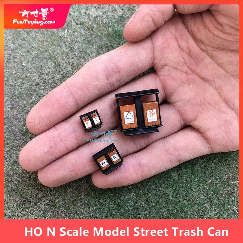 HO/N Scale Model Street Trash Can Micro Landscape Garbage DIY Material Rubbish Bin Miniature Mini Simulation Ashcan Sand Table