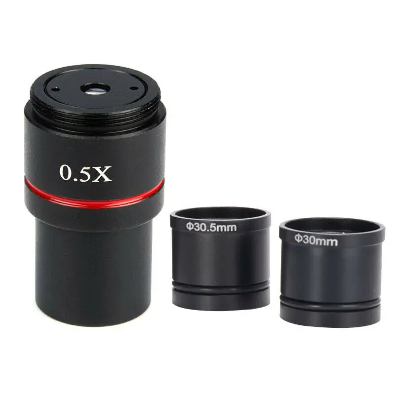 0.5X Lens Microscope Camera Adapter 23.2mm C-mount Electronic Eyepiece Auxiliary Reduction Lens