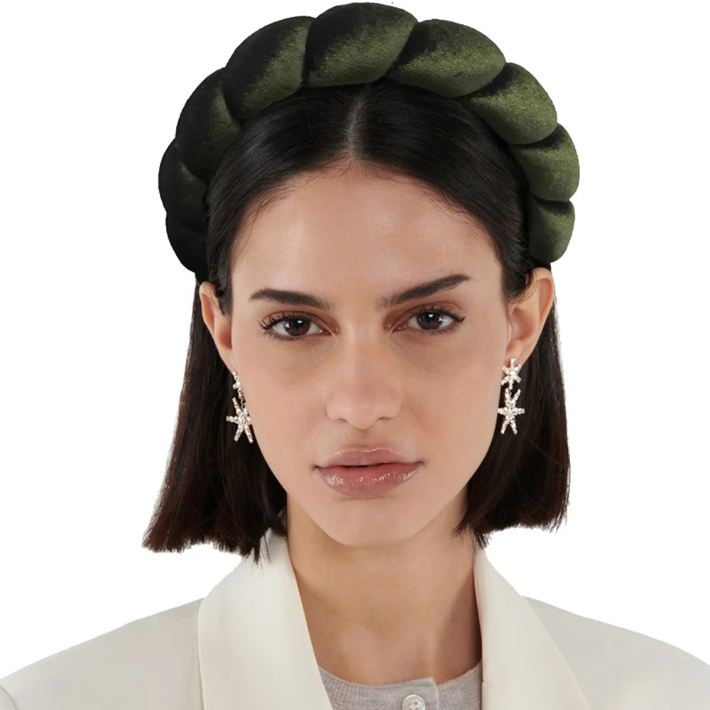 Haimeikang-Diadema de terciopelo de Color sólido para mujer, bandanas para el pelo de esponja, diademas de bisel, accesorios para el cabello de