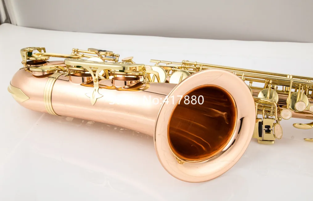 Tenor Saxophone Bb Tune Red Copper Lacquered Gold Sax Beginners Kit, Mouthpiece, Neck Strap, Cleaning Cloth Rod, Gloves, Case