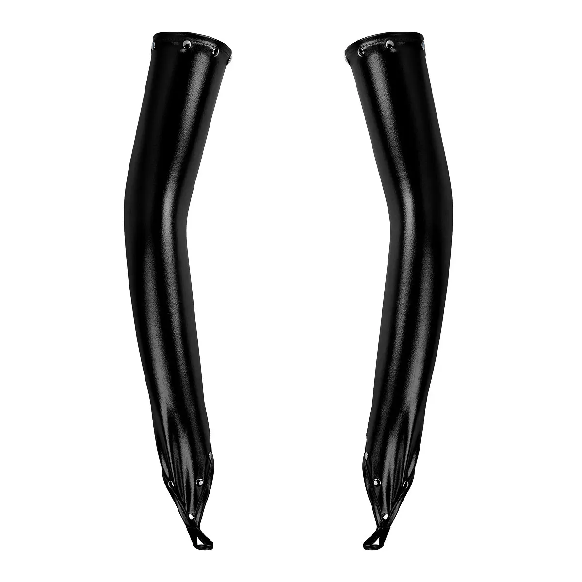 Gants en latex sans doigts métalliques Wetlook pour femmes, cuir verni RiSALE, longueur du coude, longs gants, vêtements de danse en boîte de nuit