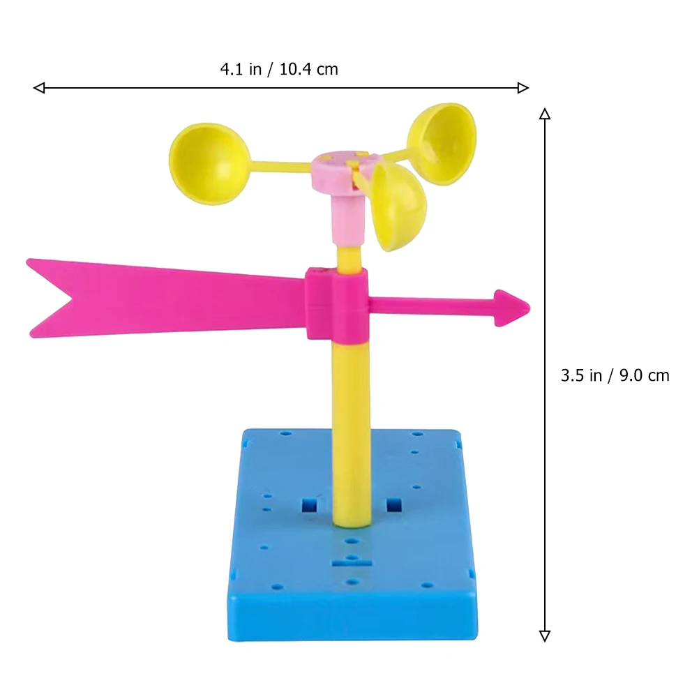 2 Sets DIY Plastic Wind Vane Model Handmade Anemometer Kit Wind Speed Measurement Toy for Children Physics Experiment Supplies