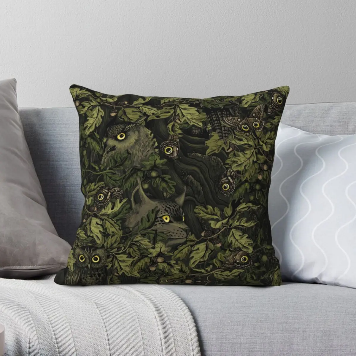 Fit In Olive Green Square Pillowcase Polyester Linen Velvet Creative Zip Decor Pillow Case Home Cushion Cover 18