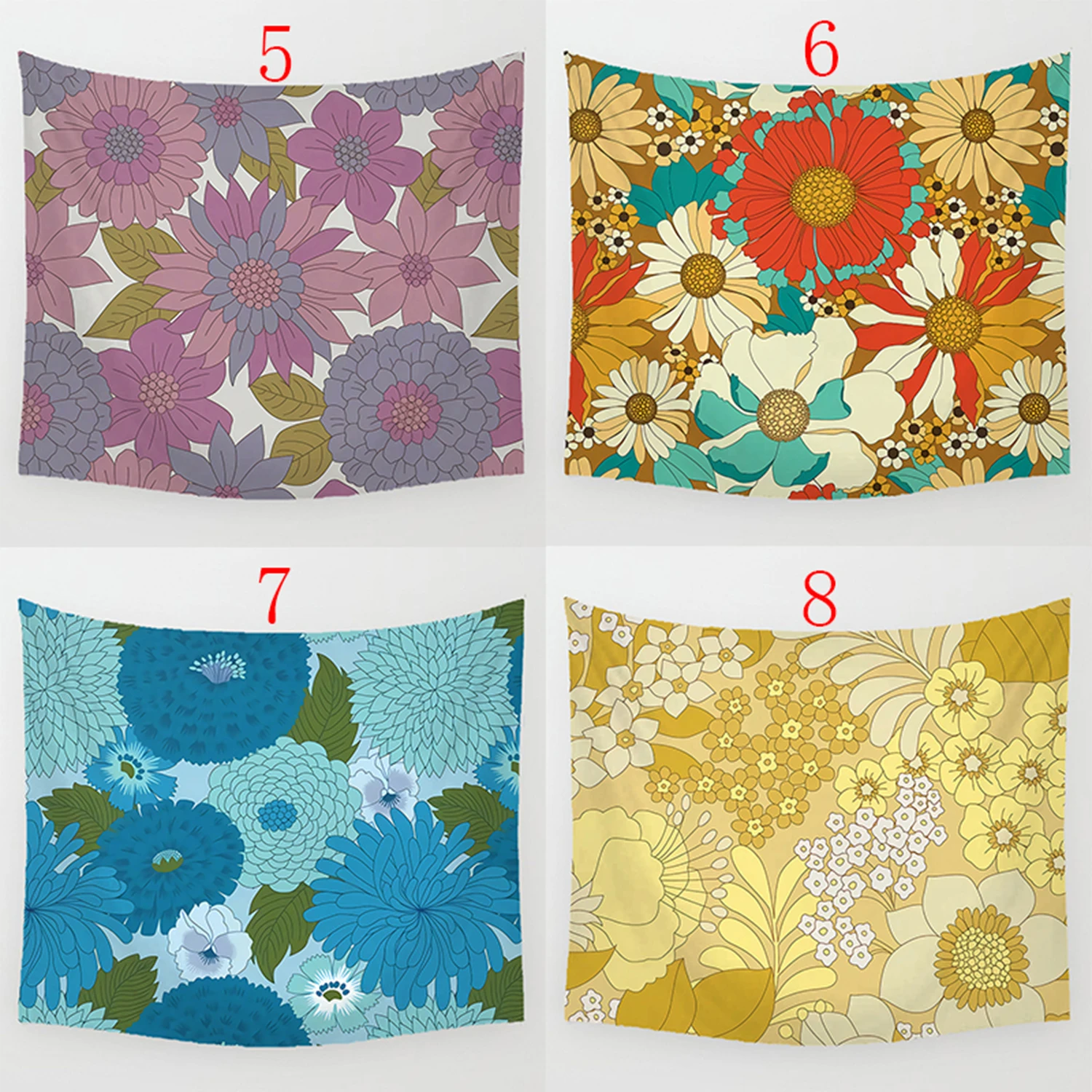 ZheYu Splendid Floral Tapestry Wall Artist Life Bed Cover Beach Towel