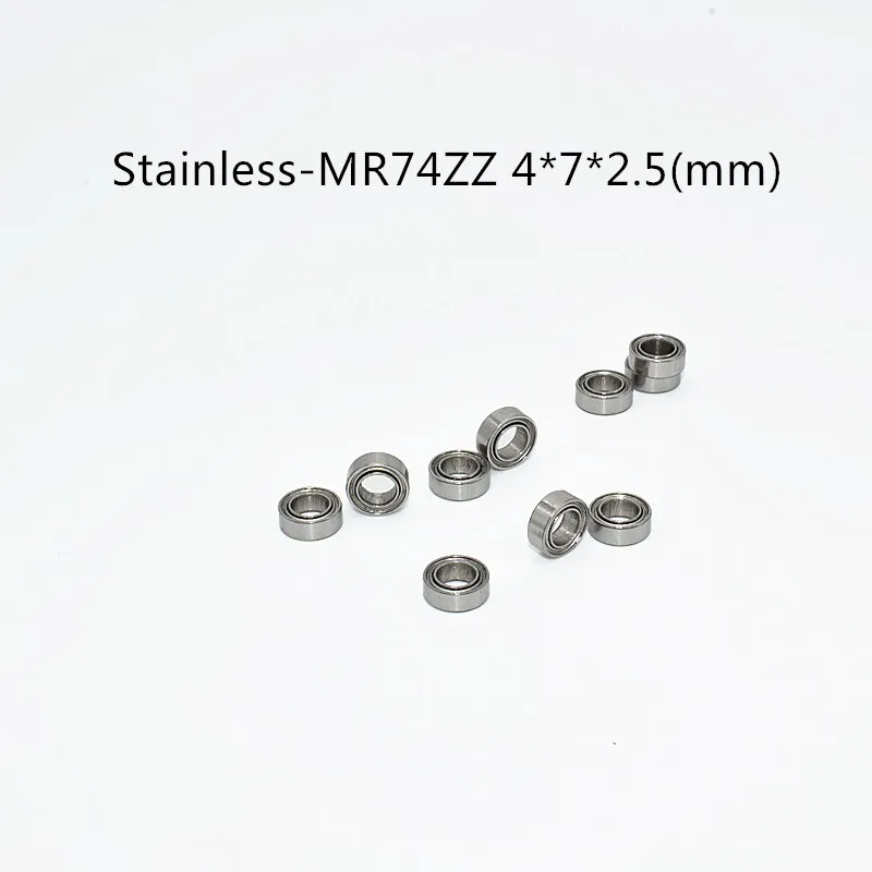 Stainless steel bearing 10PCS SMR74ZZ 4*7*2.5(mm) free shipping antirust metal sealed High speed Mechanical equipment parts