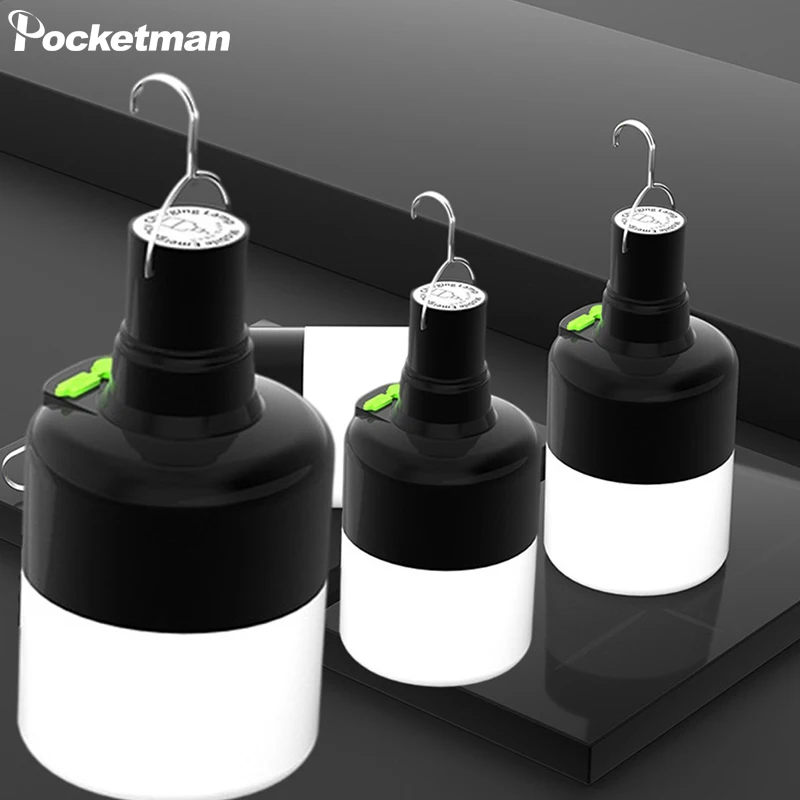 8000LM Mobile LED Bulbs Camping Lamp Emergency Light Outdoor Night Maket Hanging Lamps USB Rechargeable Lanterna Fishing