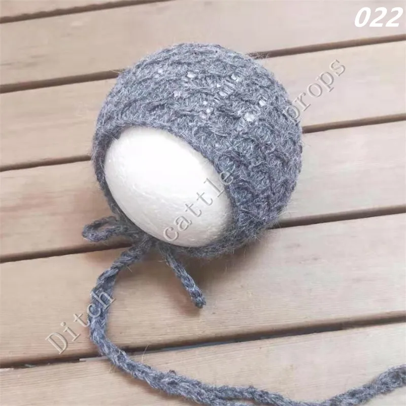 Newborn Photography Props Hats Handmade Mink Cap Baby Growth Commemorative Accessories Clothing Bonnet