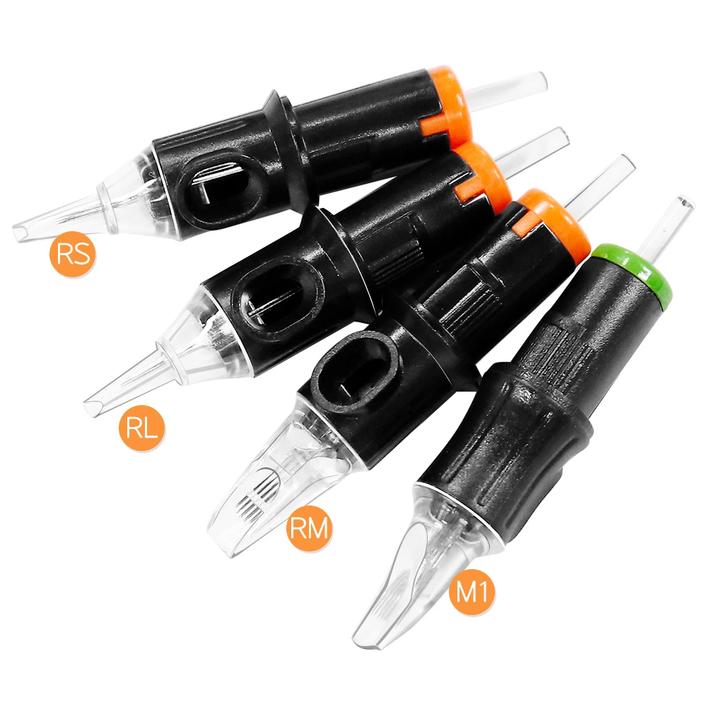 Tatuagem descartáveis agulhas cartuchos, esterilizados, semi-permanente, sobrancelha, lábio, agulhas de maquiagem, RL, M1, RM, RS, tatuagem Pen Gun, 100 pcs, 50pcs