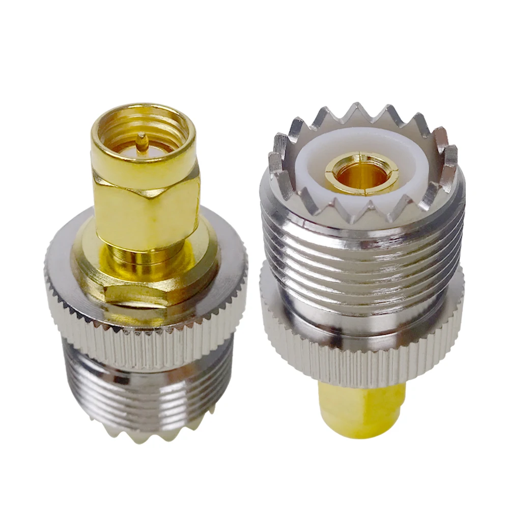 Cleqee UHF-SMAอะแดปเตอร์SMAหญิงชายUHFชายPL259 SO239เชื่อมต่อRF Coax Coaxial Adapter 1PC