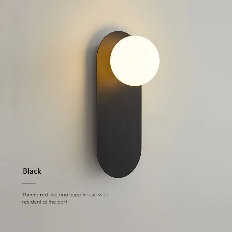 

Black/white 5W Led Aisle Background Wall Mounted Hotel Study Corridor Bedroom Small Smart Nordic Minimalist Bedside Wall Lamp