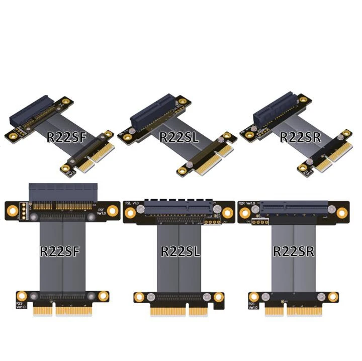 R22SF/R22SL PCI-E X4 Graphics Card Cable Adapter Cable PCIe X4 3.0 Extender Cord Gen3.0 Extension Ribbon Cord For PC Desktop