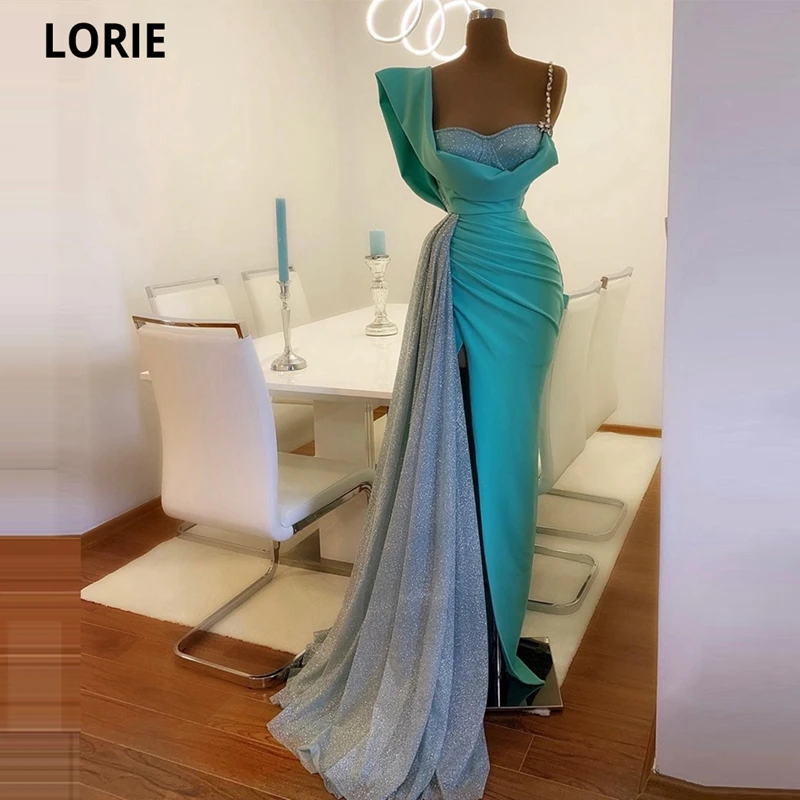 Dubai Luxury Party Elegant Woman Mint Prom Dresses Tassel Long Glitter Crystal Mermaid Evening Dresses 2021 Formal Parties