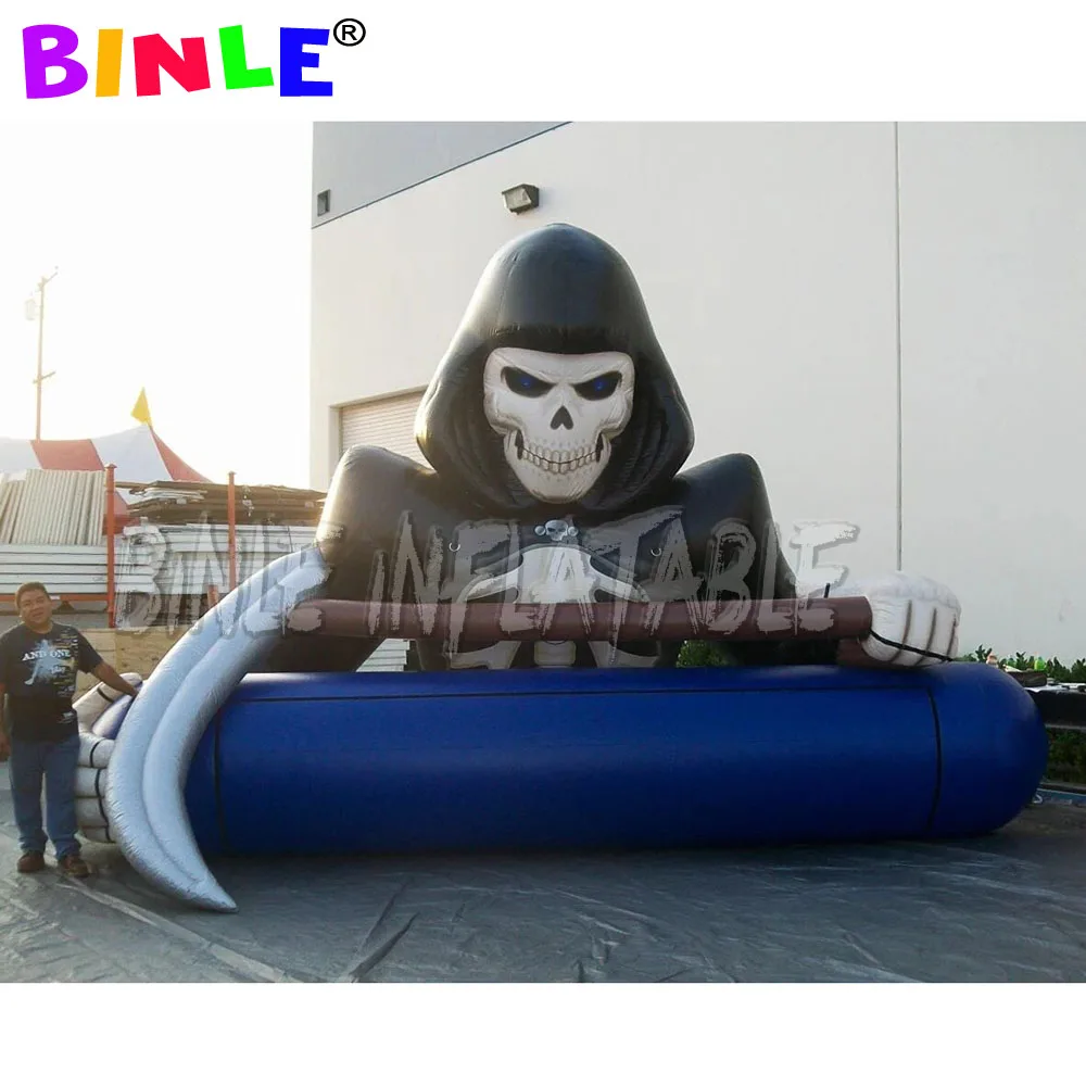 Customized outdoor event advertising 6mlong large Inflatable grim reaper Halloween character model for festival decoration