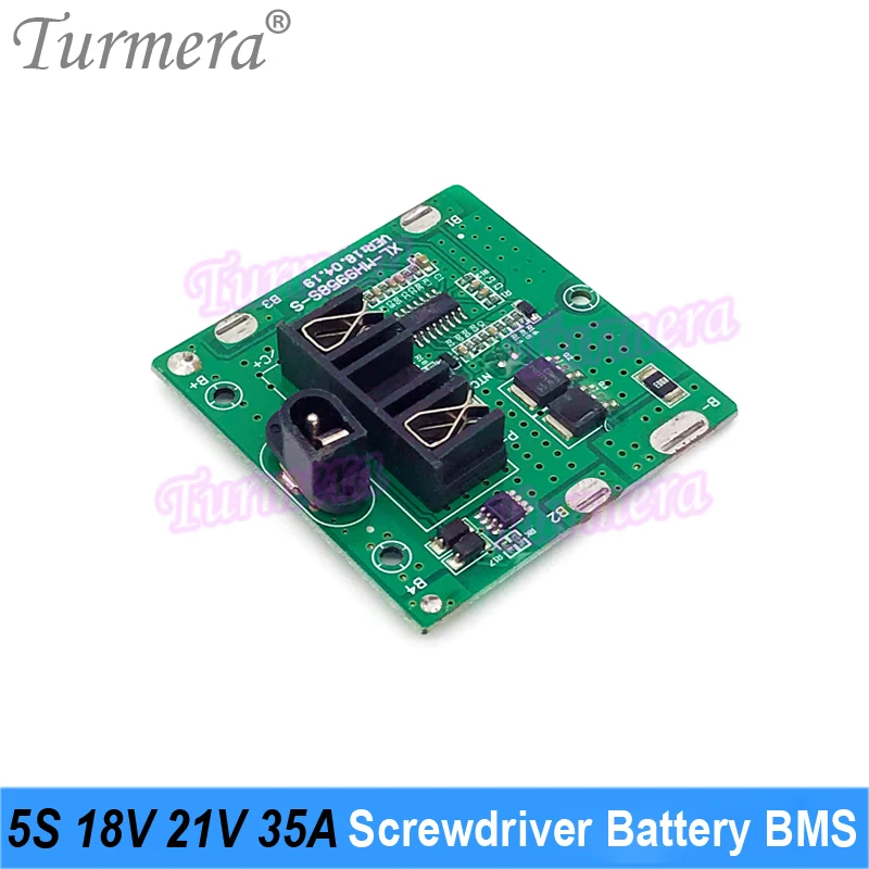 Turmera 5S 18V 21V 35A BMS 18650 bateria litowa Protect Board Balance z wtyczka DC do wiertarki elektrycznej śrubokręt baterie użyj