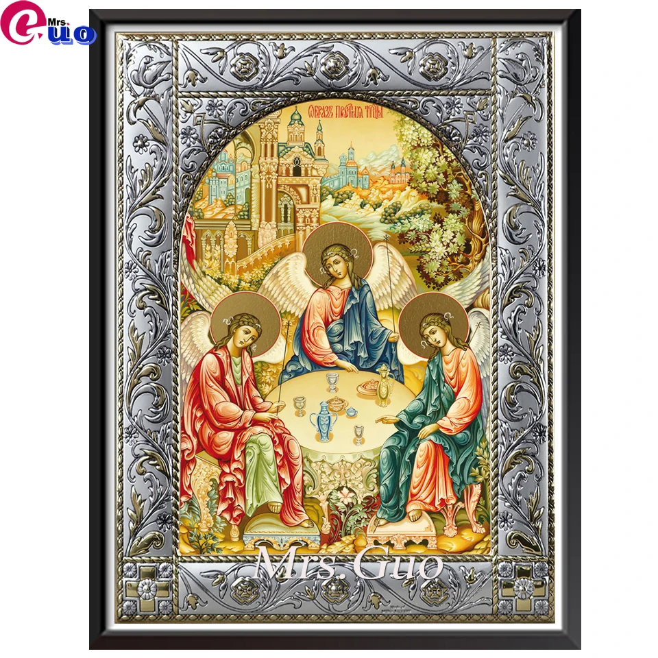 Icon of the Holy Trinity Diamond Painting icons 5D Square Round Diy Home Decor Mosaic Diamond Embroidery Religious Home Decor