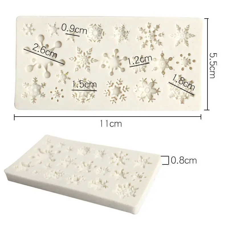 1PC Snowflake Shape Cake Mold Silicone Snow Fondant Mold Sugar Craft Cake Tool Snow Fondant Christmas Winter Decoration