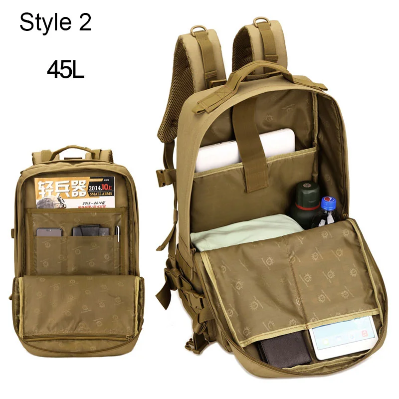 Large Hiking Backpack Men Camouflage Bag Rucksack Molle Military Bag Mountaineering Climbing Trekking Mochila Outdoor XA854WA