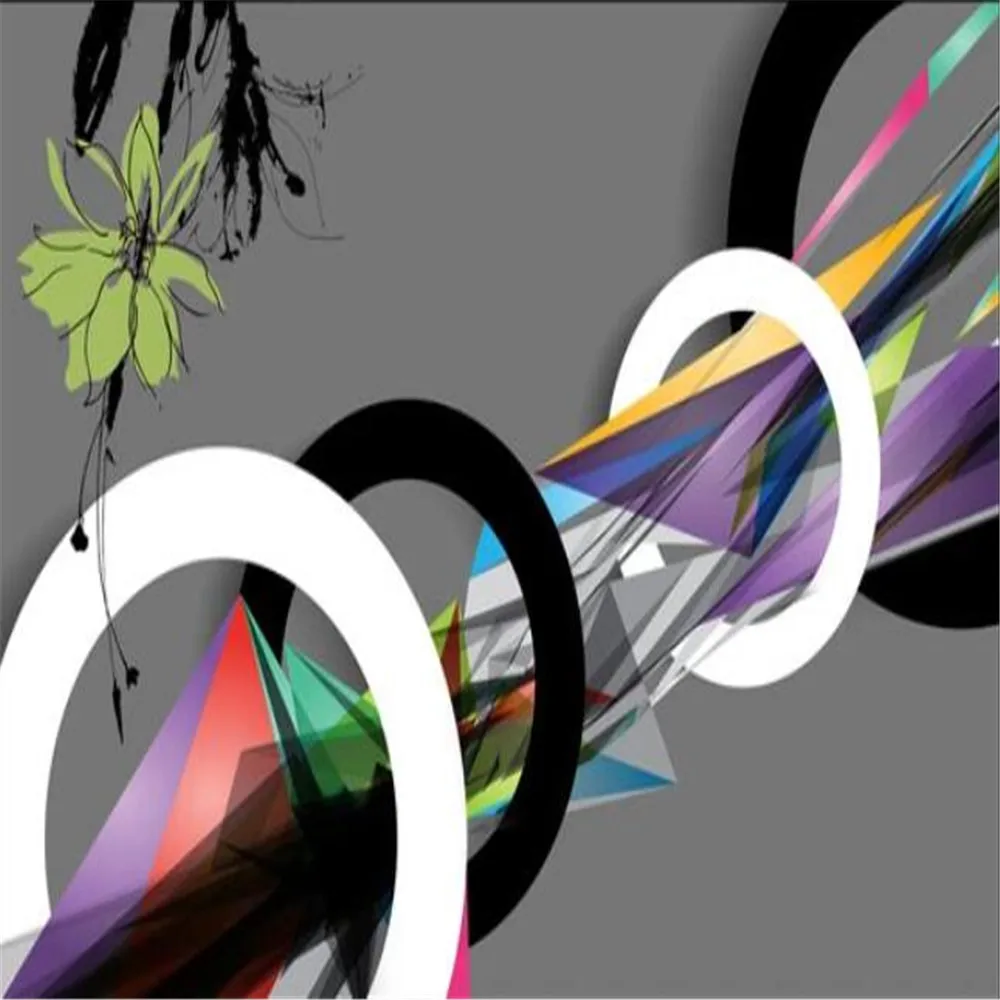 milofi creative visual impact 3D circle stereo TV background wall