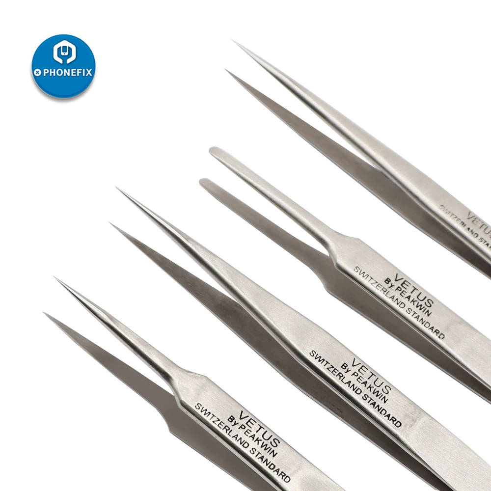 Präzision Anti-statische Pinzette ESD Anti-säure Edelstahl Wimpern Verlängerung Pinzette Für Elektronische Handy Reparatur Tools Kit