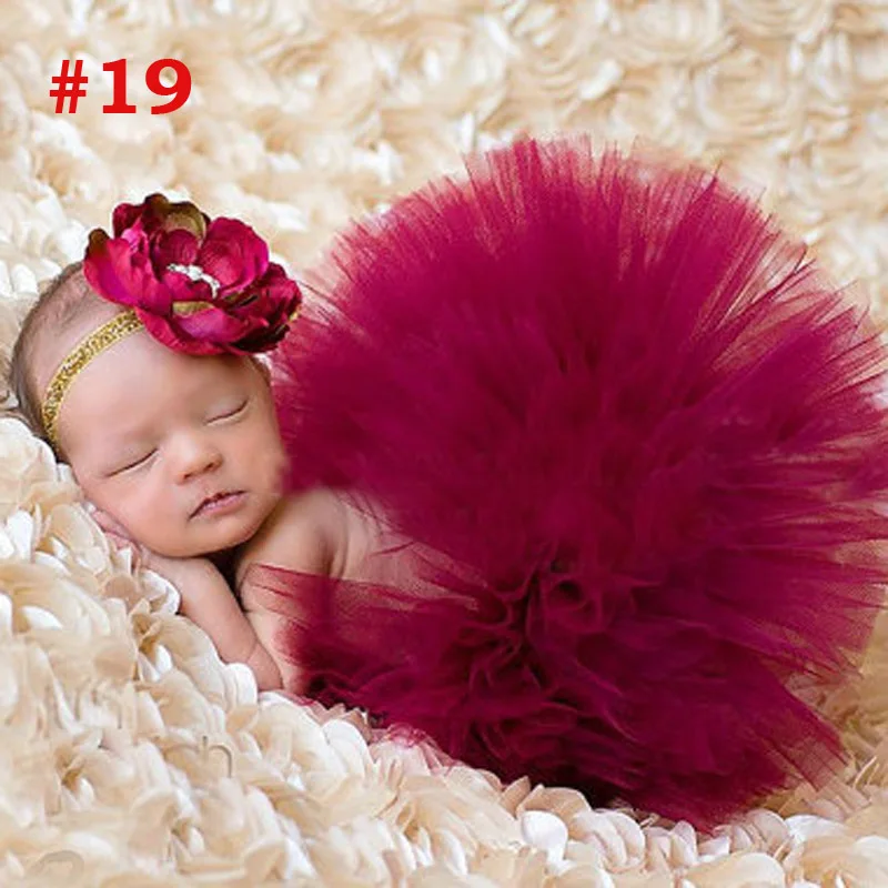 Pale Pink Baby Tutu Skirt and Headband Set Newborn Photography props Infant Cake Smash Tutus Outfit Shower Gift