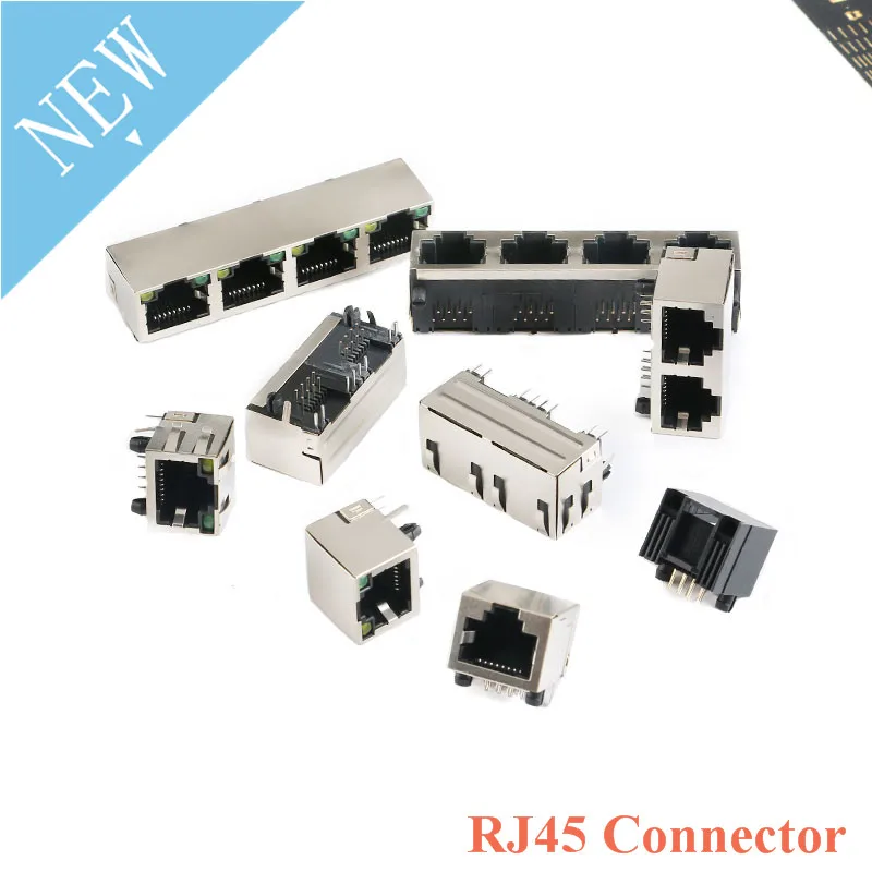 Rede cabo adaptador para transferência de dados com lâmpada, plugue modular, tomada RJ45, montagem ethernet, Rj-45, conector 8P8C