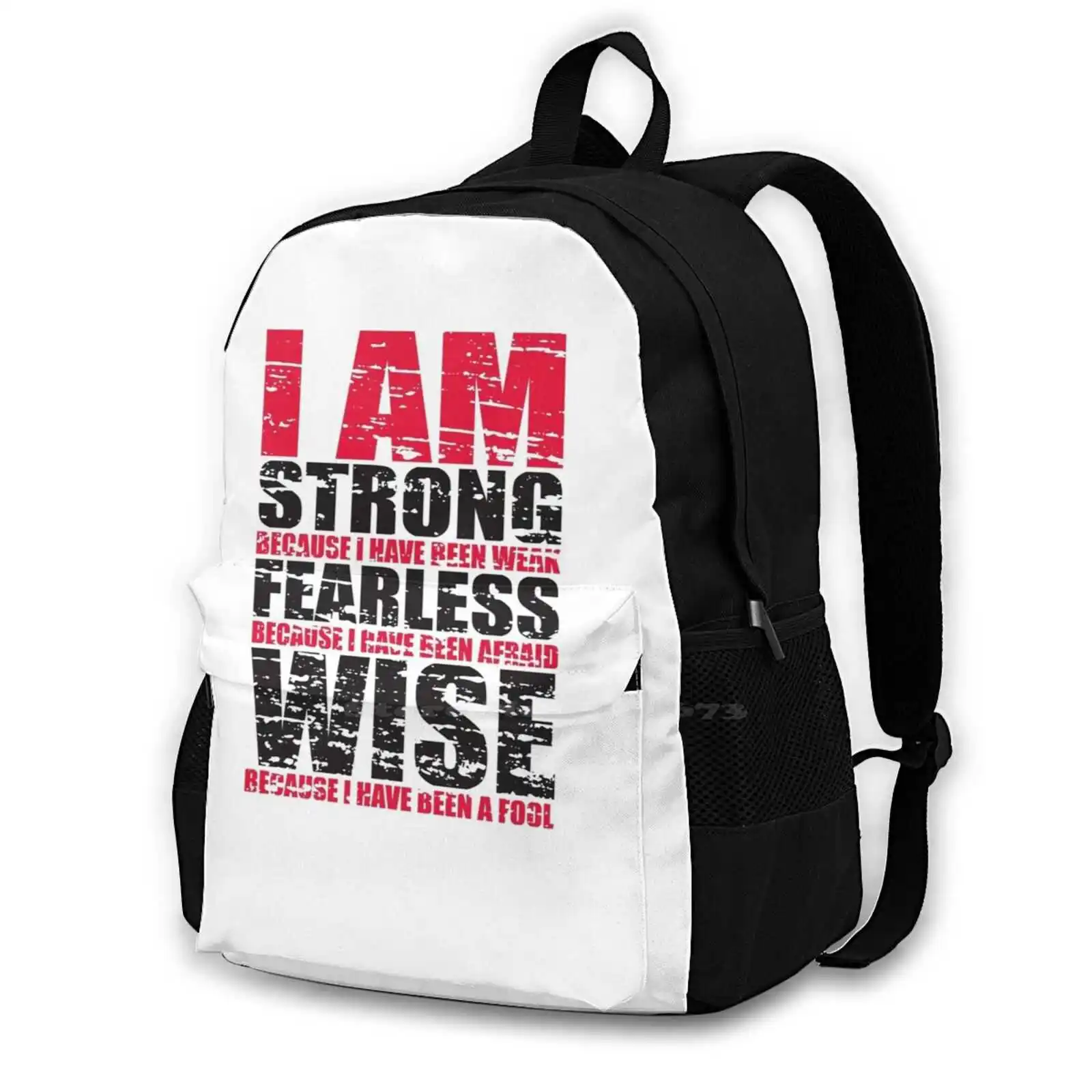 I Am Strong Fearless Wise Backpack For Student School Laptop Travel Bag Bodybuilding Gym For Men Bodybuilding Gymtier Mens