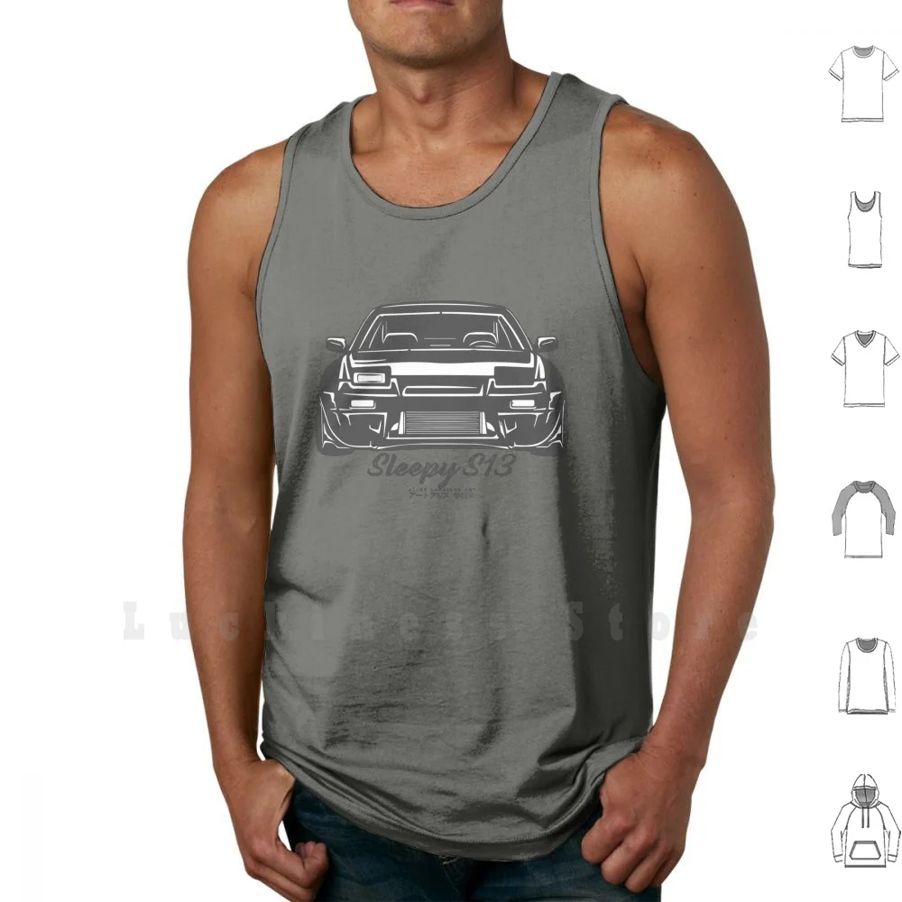 Sleepy S13 Tank Tops Vest 100% Cotton Nissan 200sx Nissan Silvia Silvia S13 Nissan S13 Ca18det Japan Japanese Cars Japanese