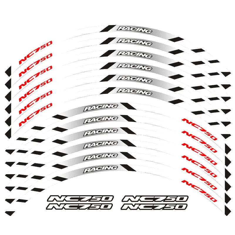 Motorcycle decals Rim Wheel Decal Reflective Colors Adhesive Stickers Rim decoration film For  Honda NC750S NC750X NC750