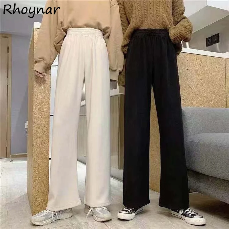 Casual Pants Women Aesthetic Thicken High Waist Loose Winter All-match Japanese Style Bottoms Students Ladies Chic Female New