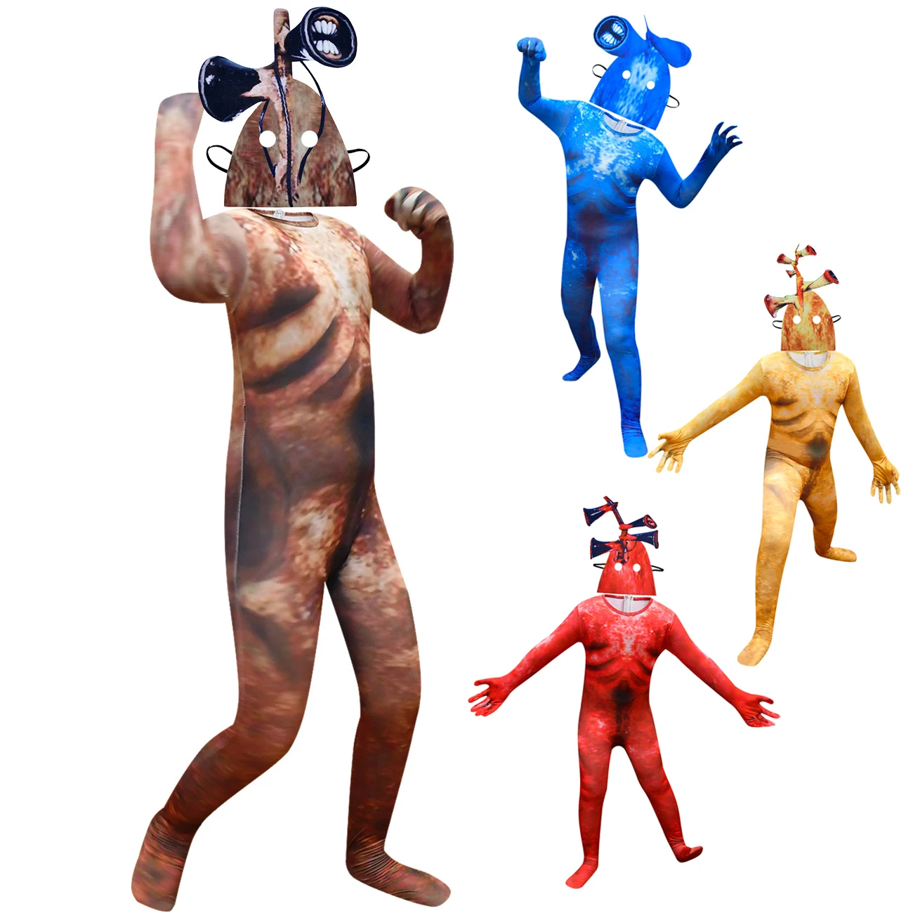 Kids Halloween Costumes for Boys Girls SCP-6789 Siren Head Cosplay Bodysuit Dress Up Carnival Party Clothing Children Jumpsuits